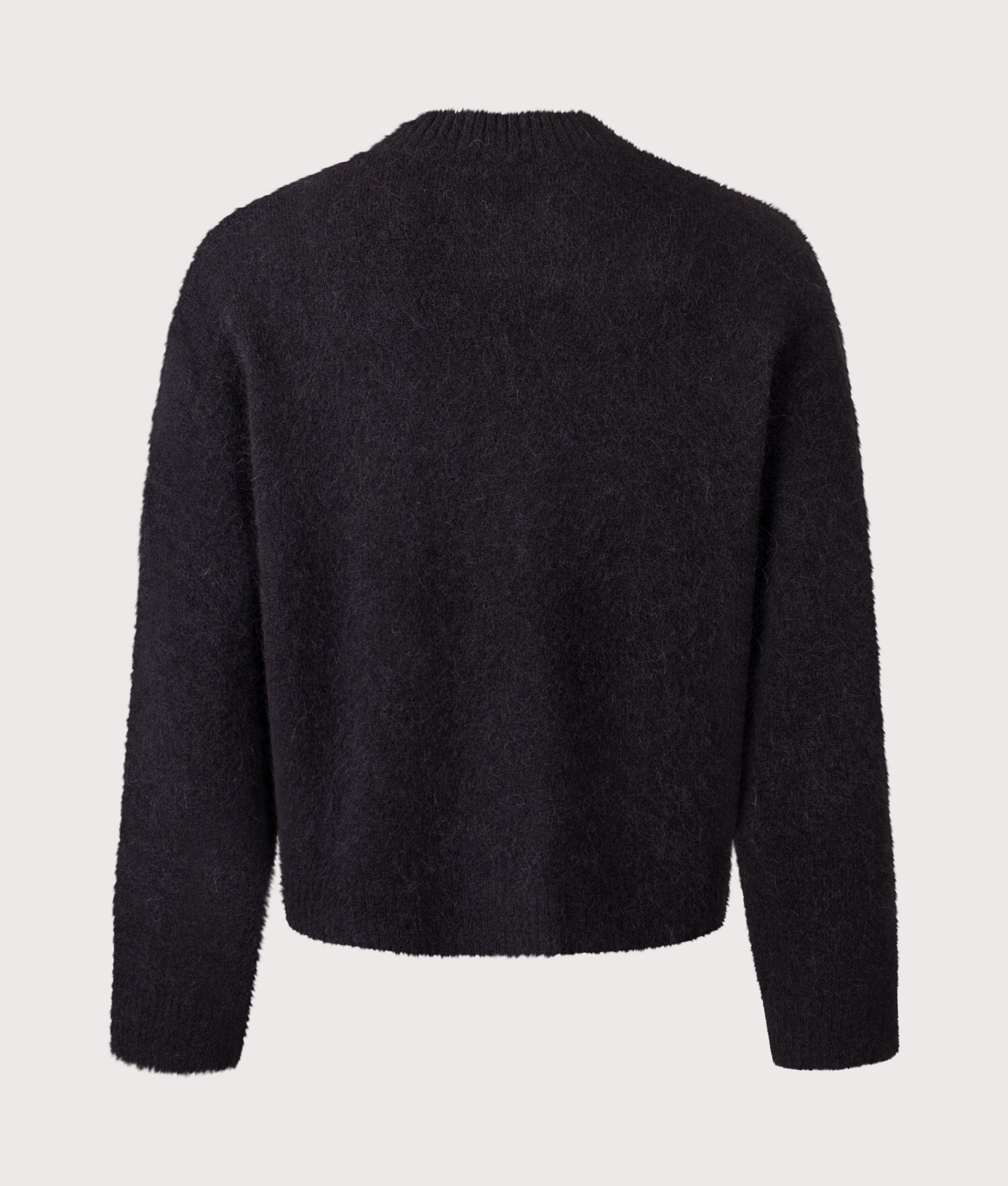 REPRESENT Logo Knit Sweatshirt in Jet Black at EQVVS Menswear. Back shot.