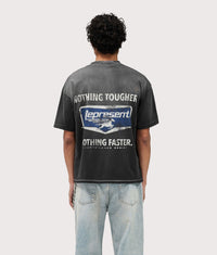 Oversized Fit Nothing Faster T-Shirt: 04 Stained Black 