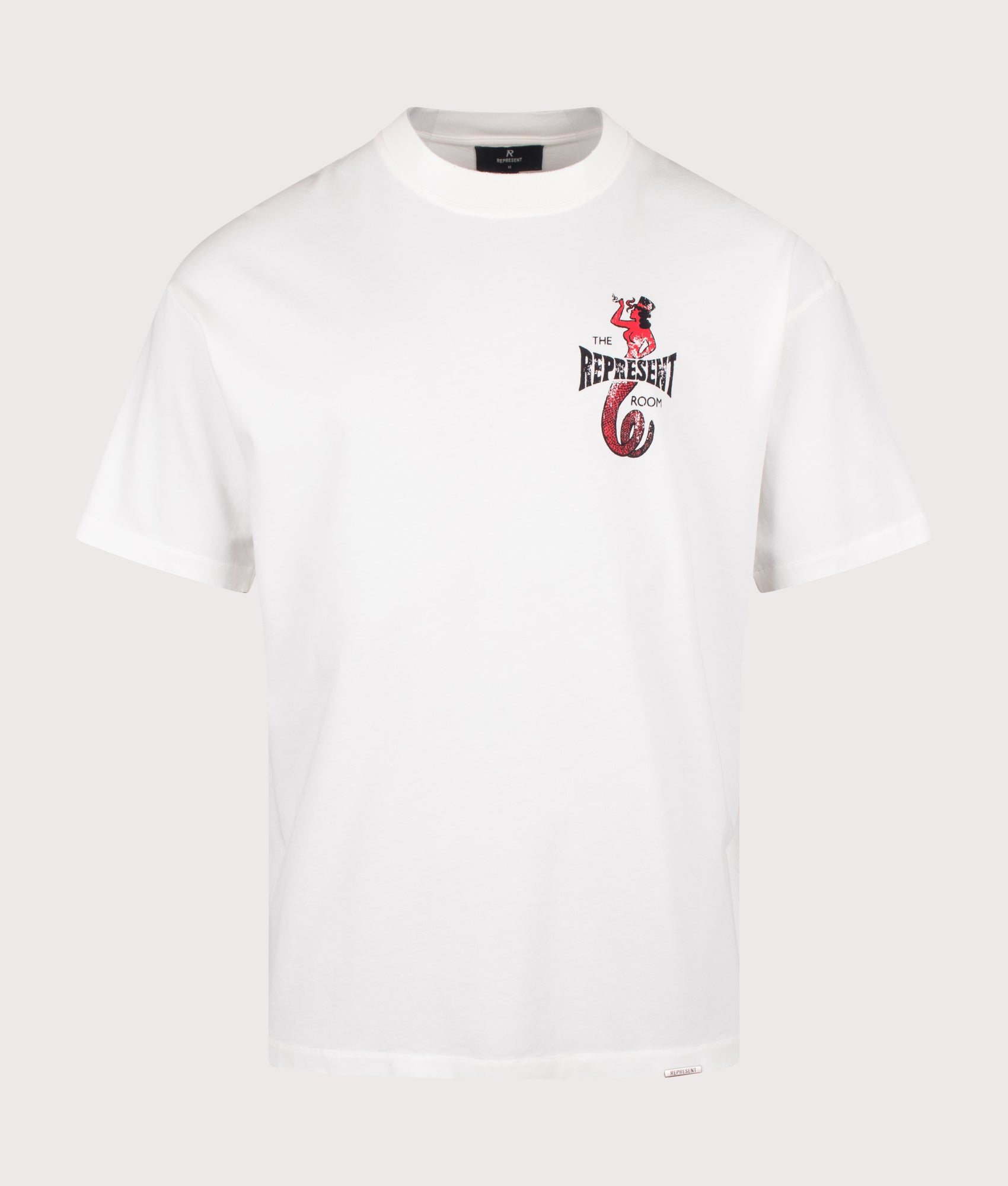 REPRESENT x The Viper Room Dice T-Shirt in Flat White at EQVVS Menswear. Front shot.