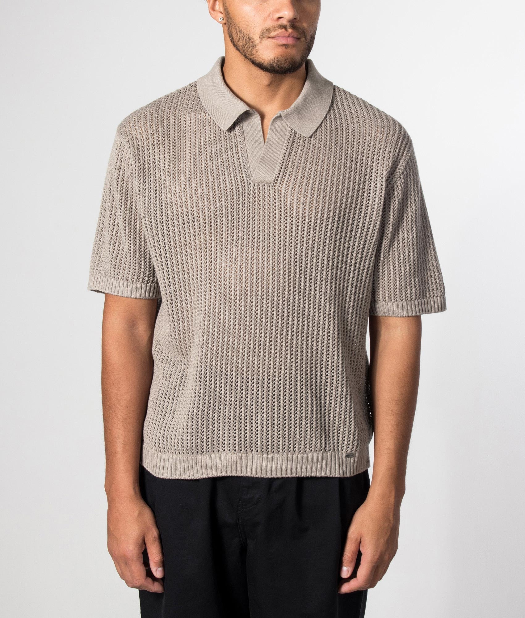 Beverly Open Gauge Knitted Polo Shirt