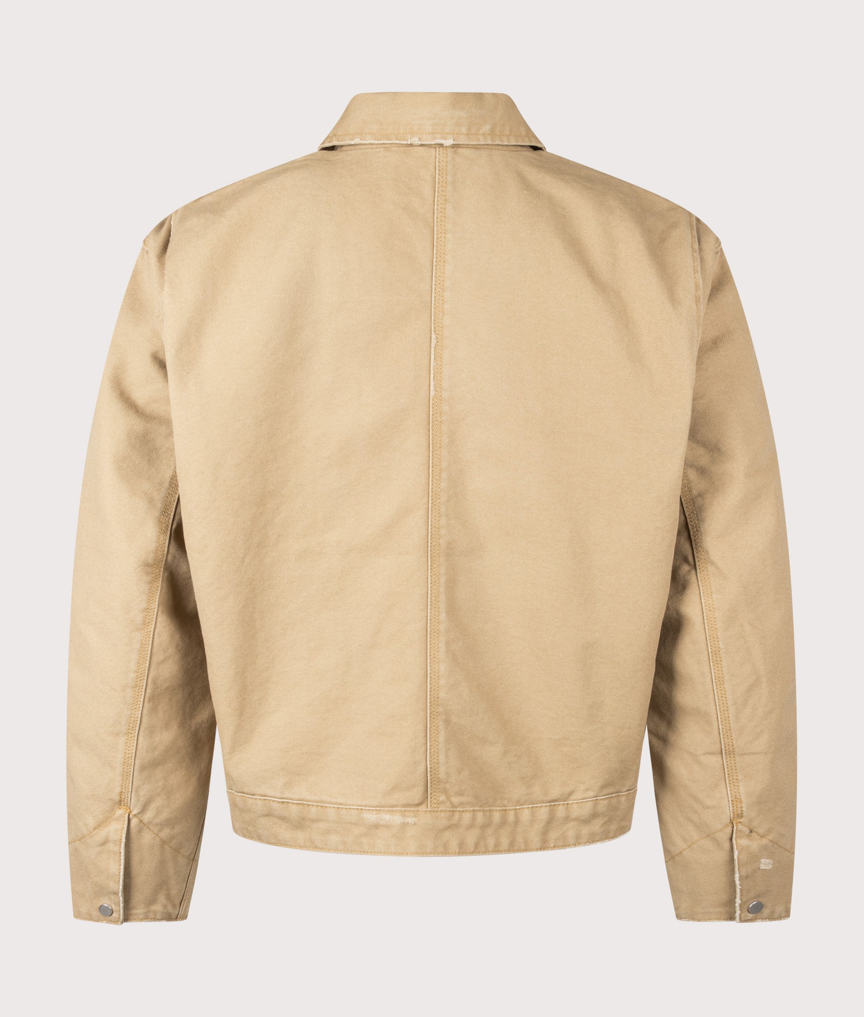 Workwear Jacket in Washed Tan by REPRESENT. Shot by EQVVS. Back shot.