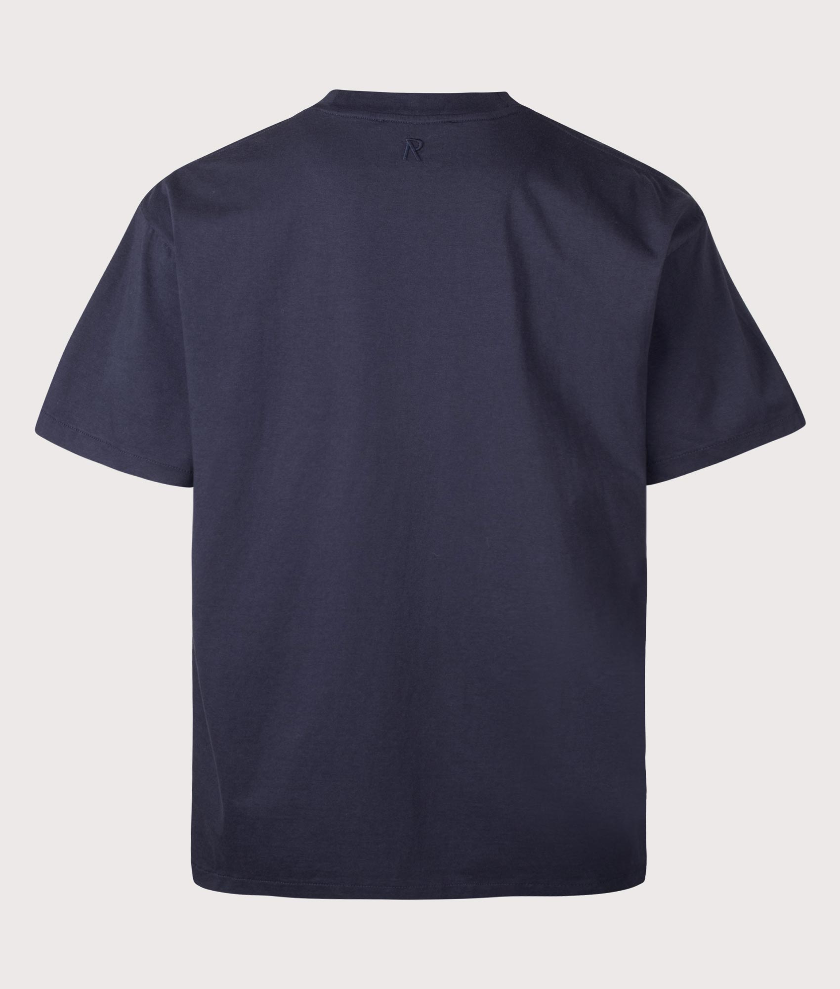Represent Oversized Initial T-Shirt in Midnight Navy at EQVVS Menswear. Back shot.