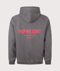 Oversized Fit Represent Owners Club Hoodie: 02 Washed Black 