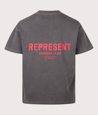 Oversized Fit Represent Owners Club T-Shirt: 02 Washed Black 
