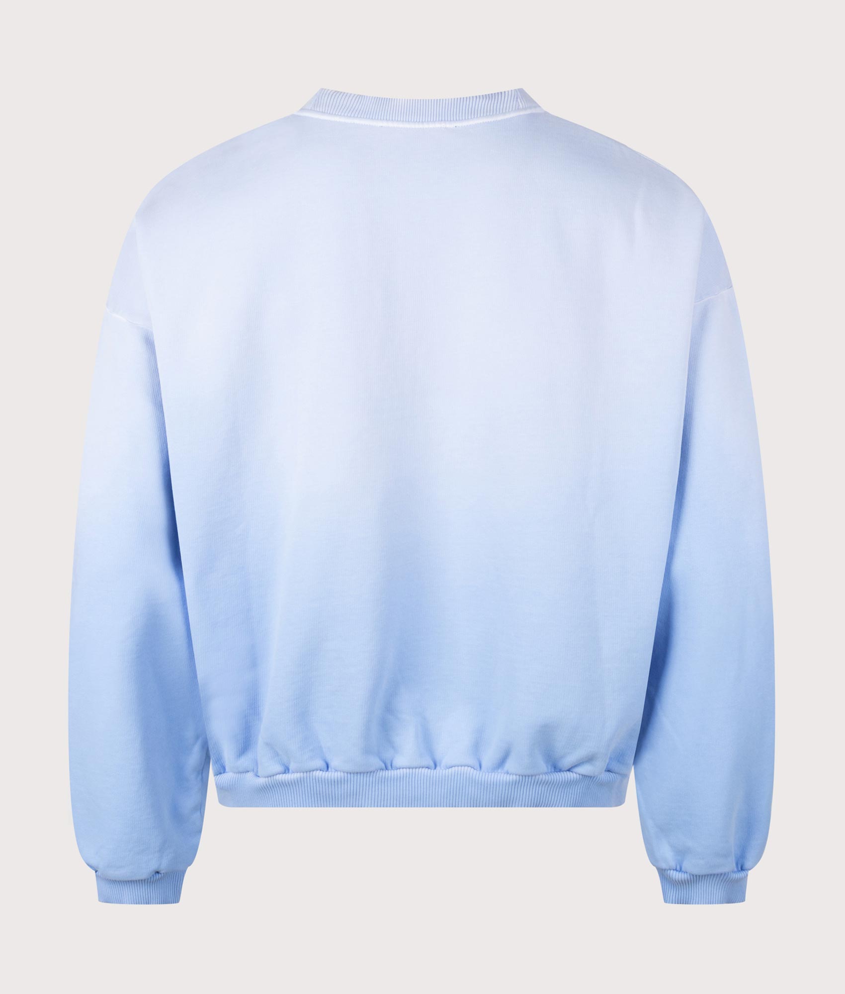 REPRESENT Oversized 2.0 Owners Club Sweatshirt in Sky Blue at EQVVS Menswear. Back shot.