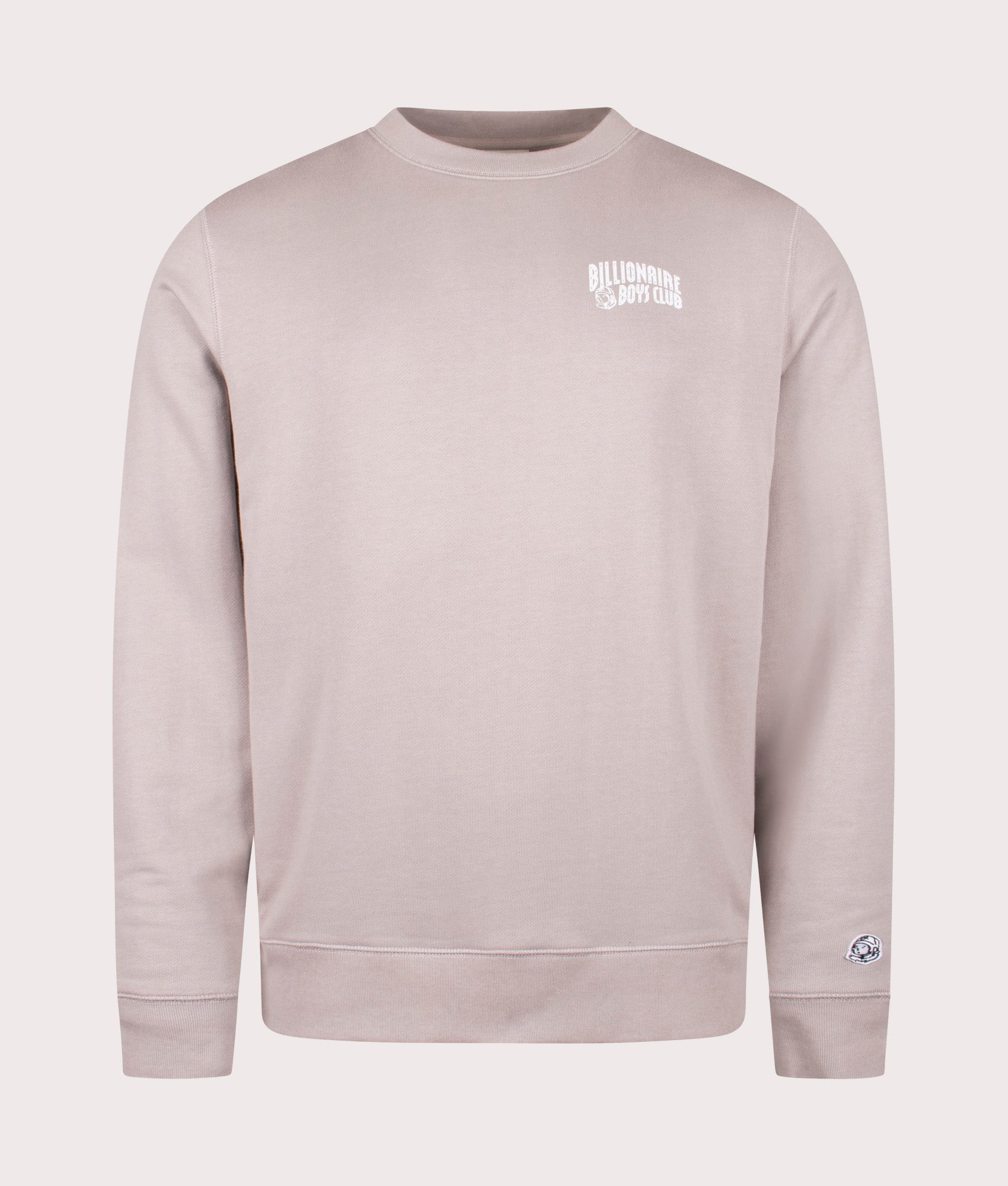 Small Arch Logo Sweatshirt in Flat Grey. 100% Cotton | Billionaire Boys Club | Shot at EQVVS | Front shot 