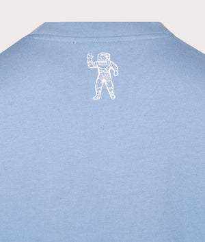 Small Arch Logo Sweatshirt in Powder Blue White Logo. 100% Cotton | Billionaire Boys Club | Shot at EQVVS | Back detail shot 