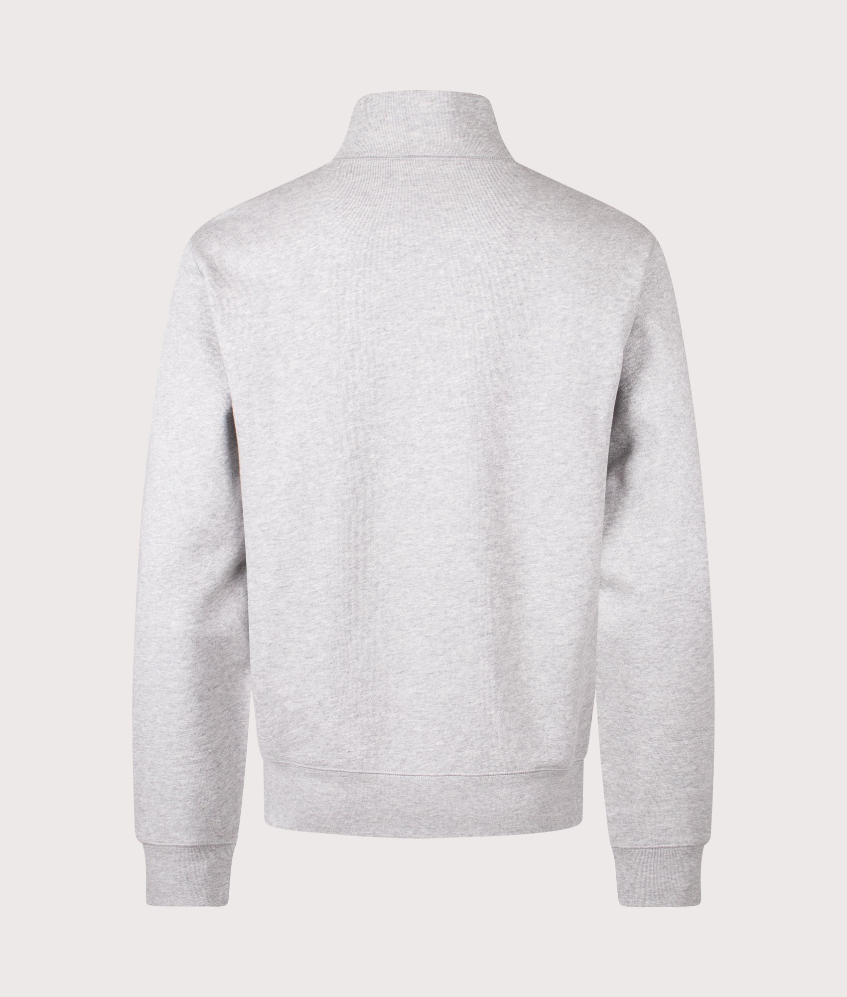 Woven Patch Arch Logo Quarter Zip Crewneck in Heather Grey | Billionaire Boys Club | Shot at EQVVS | Back shot 