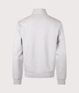 Woven Patch Arch Logo Quarter Zip Crewneck in Heather Grey | Billionaire Boys Club | Shot at EQVVS | Back shot 