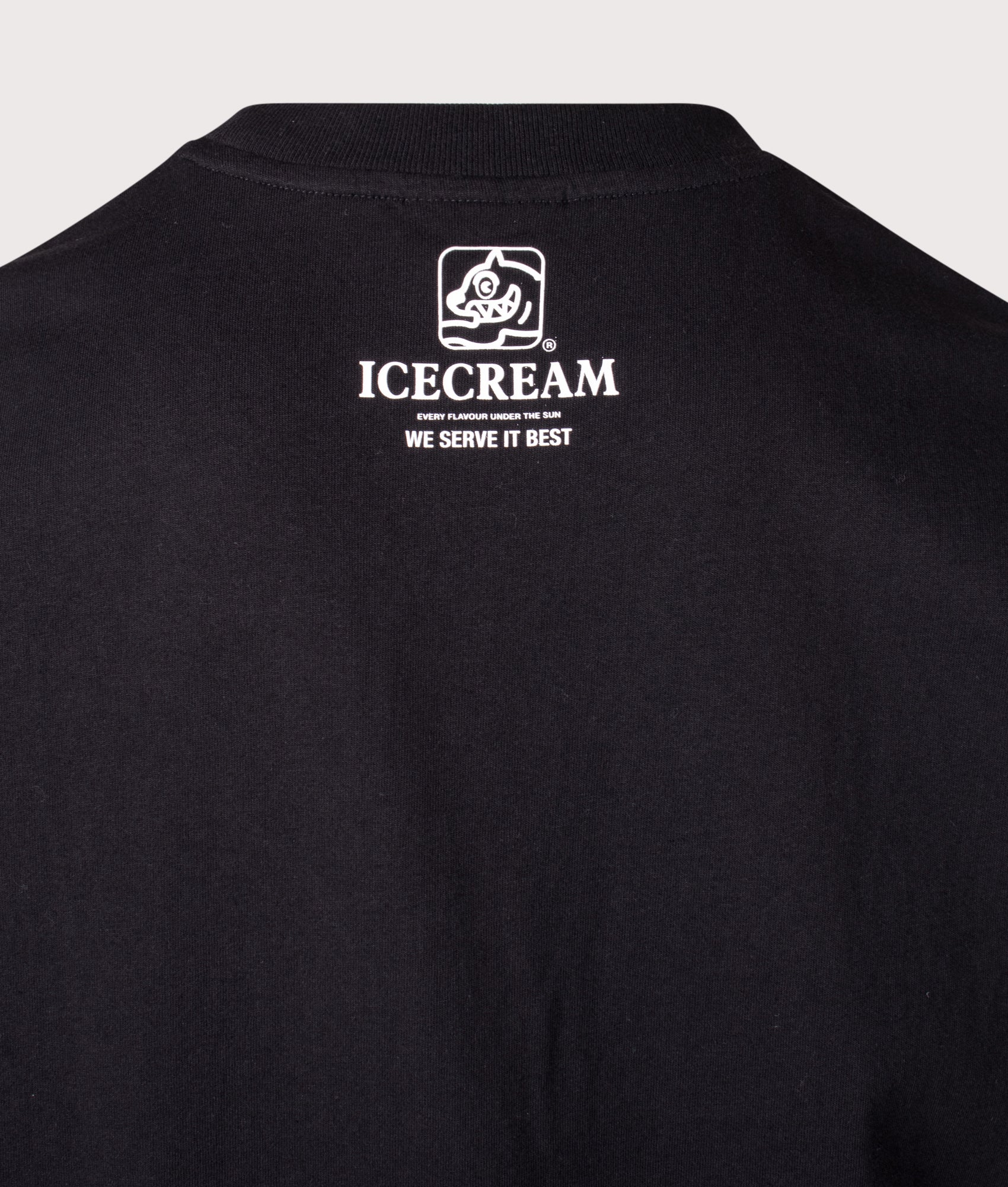 Serve It Best T-Shirt by ICE CREAM in Black. Shot by EQVVS. Detail shot.