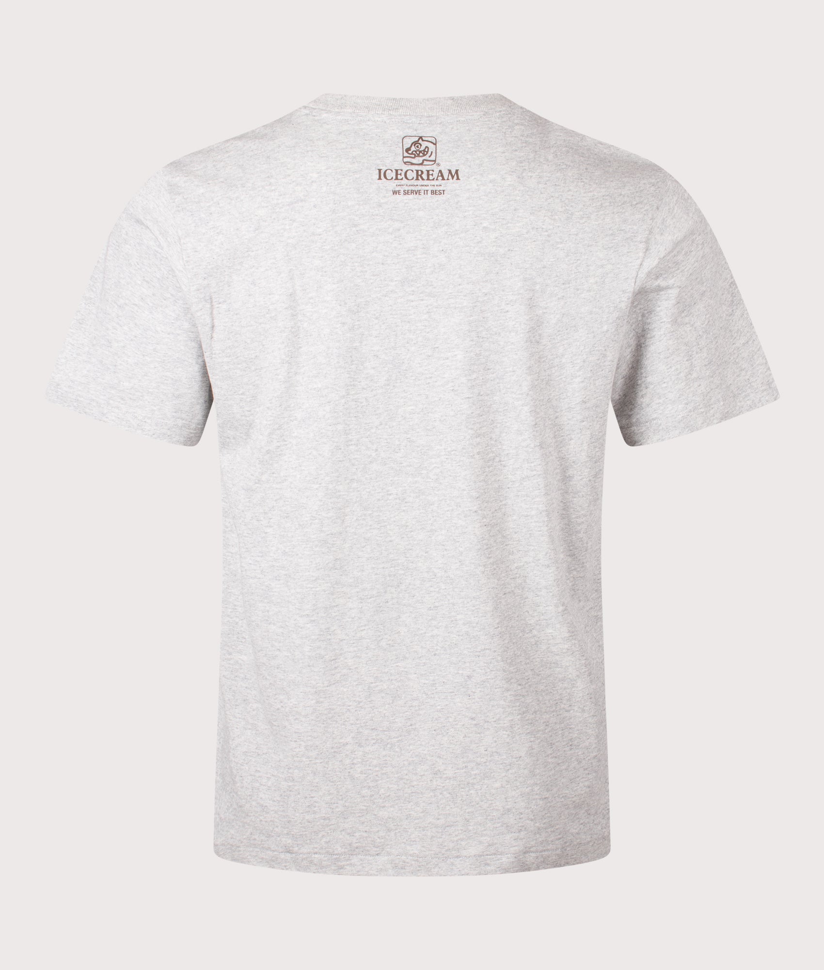 Serve It Best T-Shirt by ICE CREAM in Heather Grey. Shot by EQVVS. Back shot.