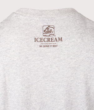 Serve It Best T-Shirt by ICE CREAM in Heather Grey. Shot by EQVVS. Detail shot.