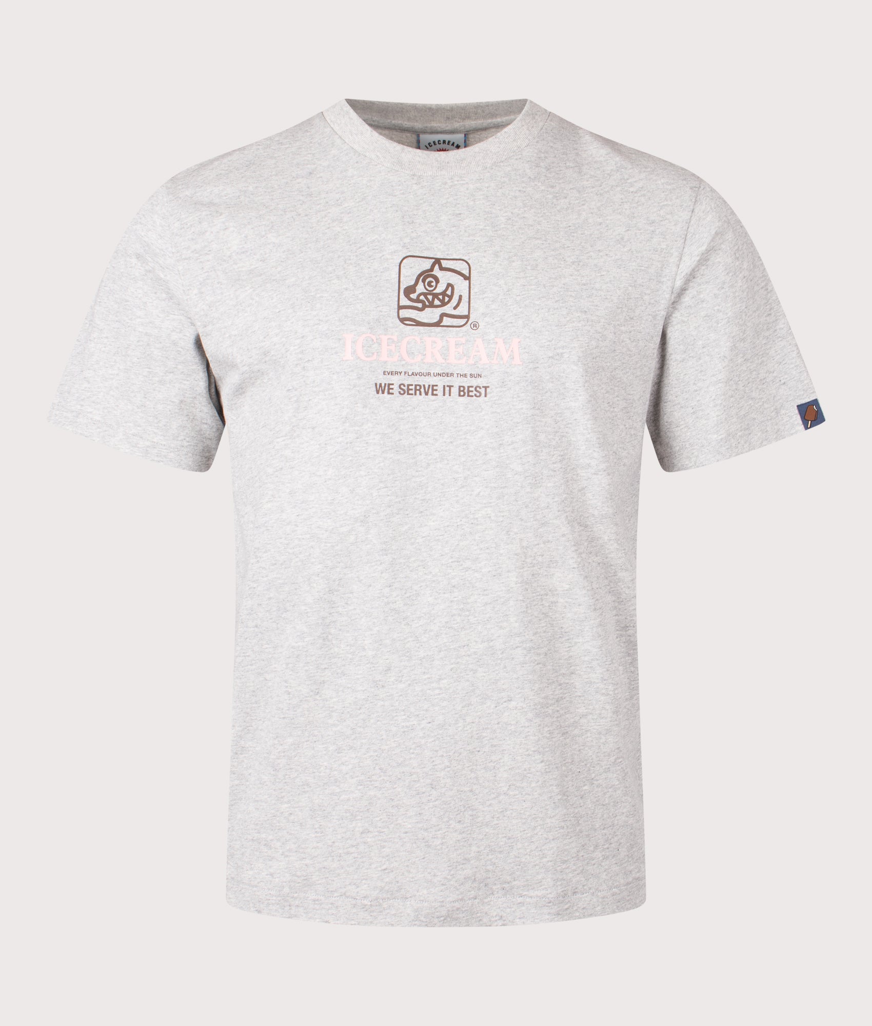 Serve It Best T-Shirt by ICE CREAM in Heather Grey. Shot by EQVVS. Front shot.