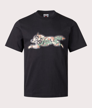 Woodland Camo Running Dog T-Shirt by ICECREAM in Black. Shot by EQVVS. Front shot.
