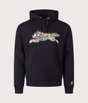 Woodland Camo Running Dog Hoodie by ICE CREAM in Black. Shot by EQVVS. Front shot.