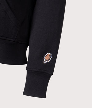 Woodland Camo Running Dog Hoodie by ICE CREAM in Black. Shot by EQVVS. Detail shot.