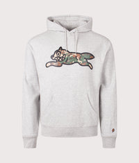 Woodland Camo Running Dog Hoodie: Heather Grey 