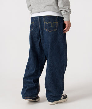 Running Dog Triple Scoop Denim Pants by ICECREAM in Dark Wash. Shot by EQVVS. Back shot.