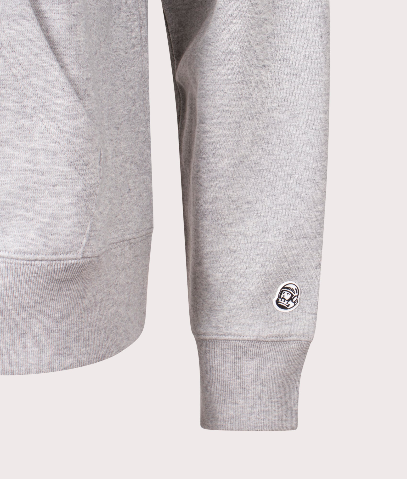 Tri-Tone Arch Logo Hoodie in Heather Grey . 100% Cotton | Billionaire Boys Club | Shot at EQVVS | Front cuff detail shot 