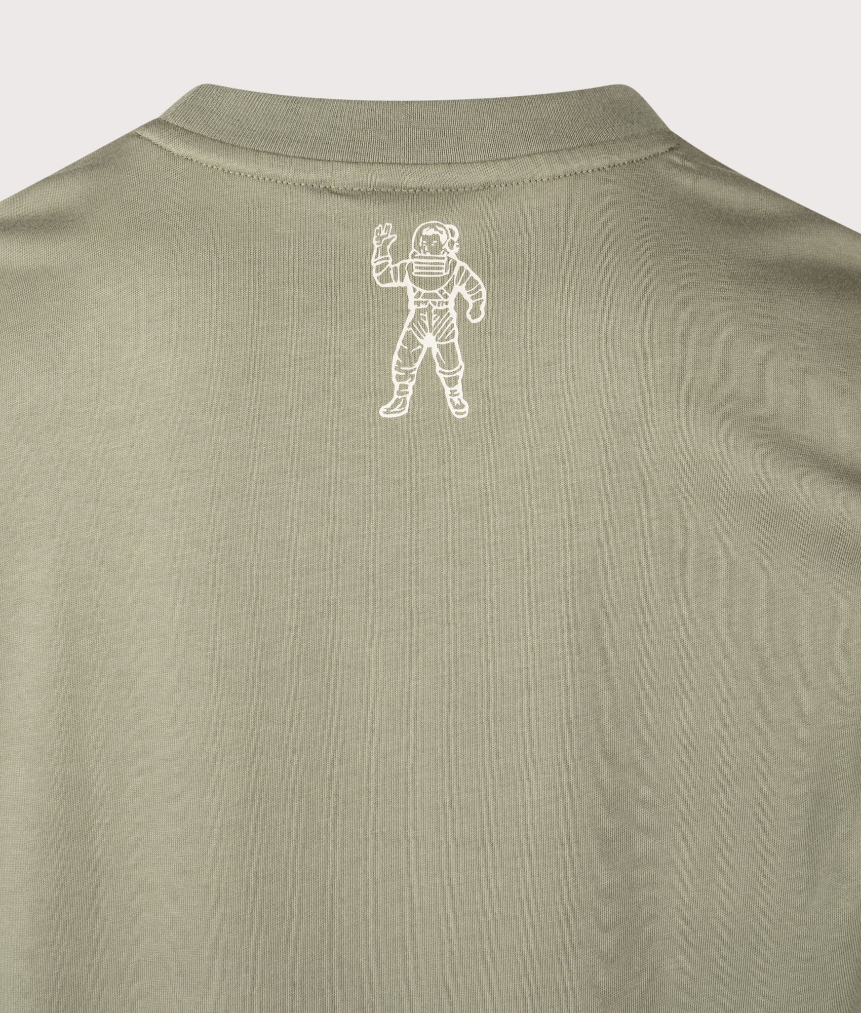 Small Arch Logo T-Shirt in Olive/Ecru | 100% Cotton | Billionaire Boys Club | EQVVS | Back detail shot 