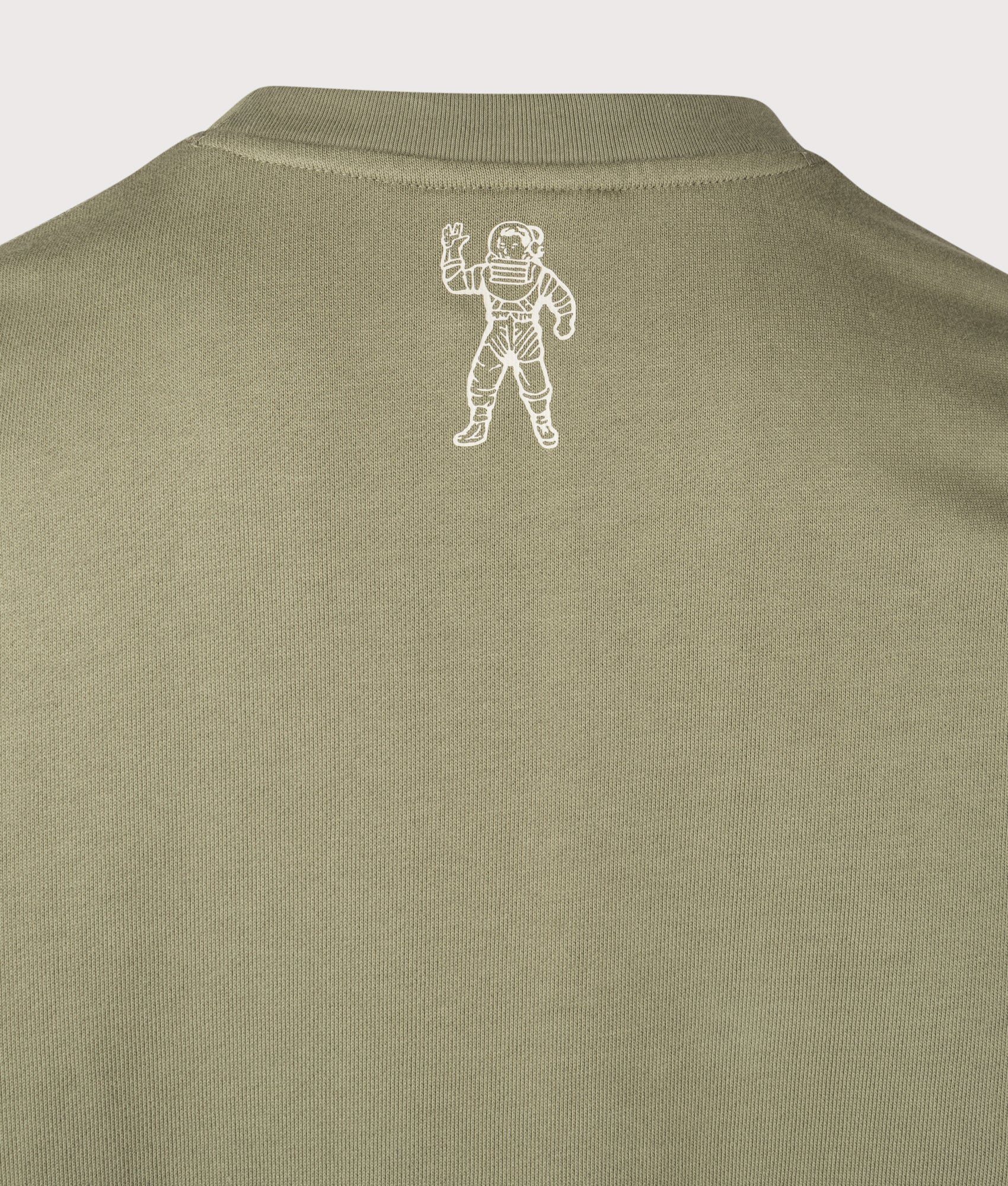 Small Arch Logo Sweatshirt in Olive/Ecru | 100% Cotton | Billionaire Boys Club | EQVVS | Back detail shot 
