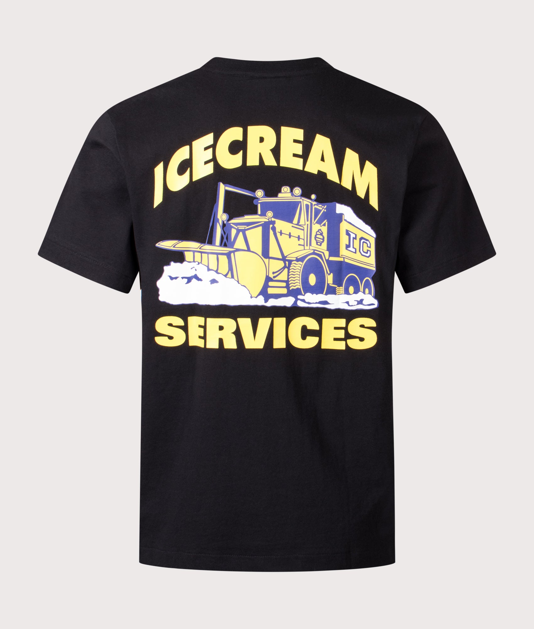 ICECREAM IC Servercies T-Shirt in Black at EQVVS Menswear. Back shot.