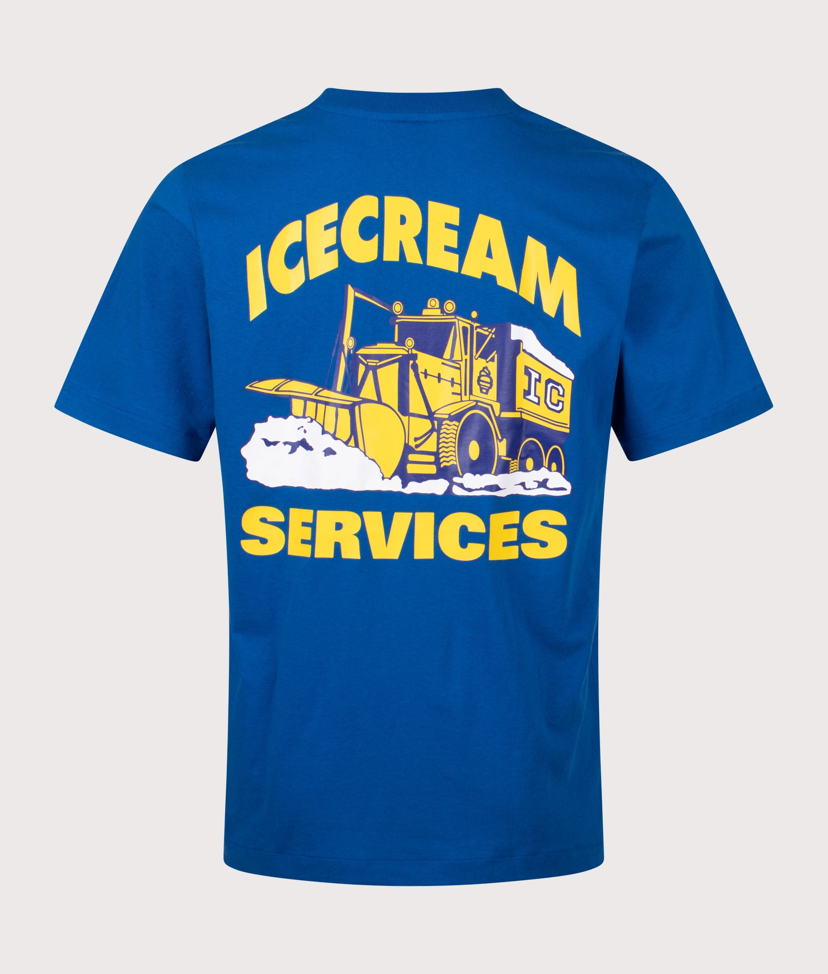 ICECREAM IC Servercies T-Shirt in Blue at EQVVS Menswear. Back shot.