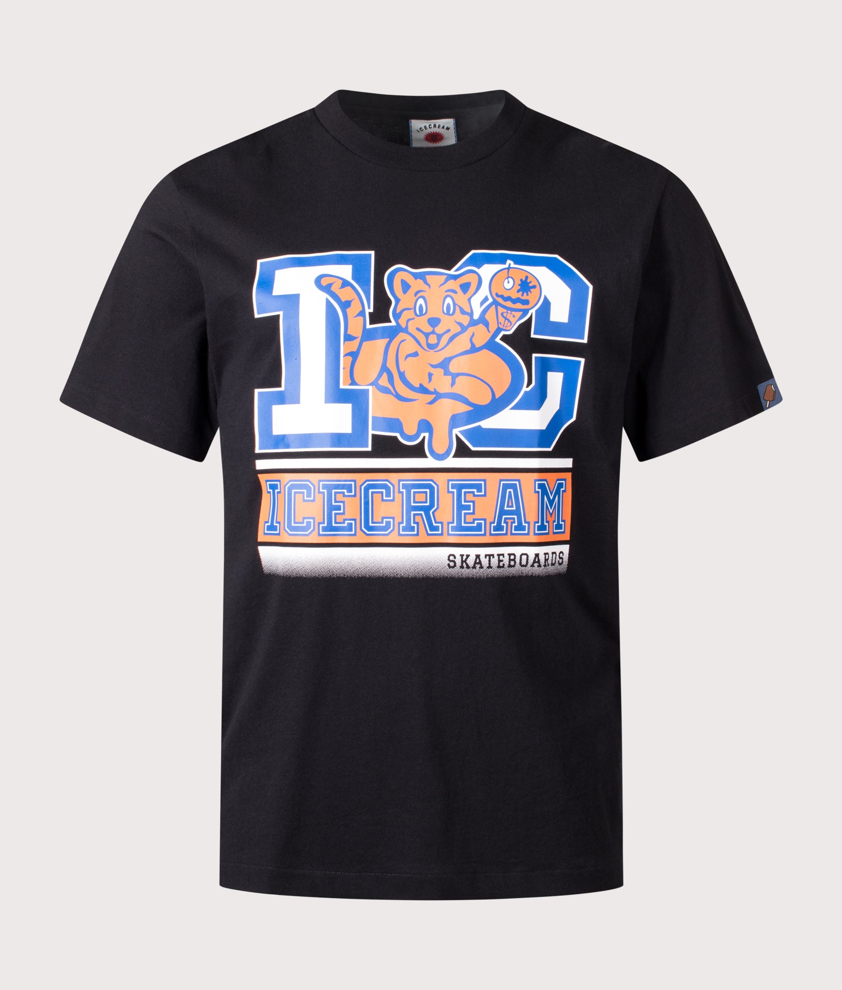 ICECREAM IC Cubs T-Shirt in Black at EQVVS Menswear. Front shot.
