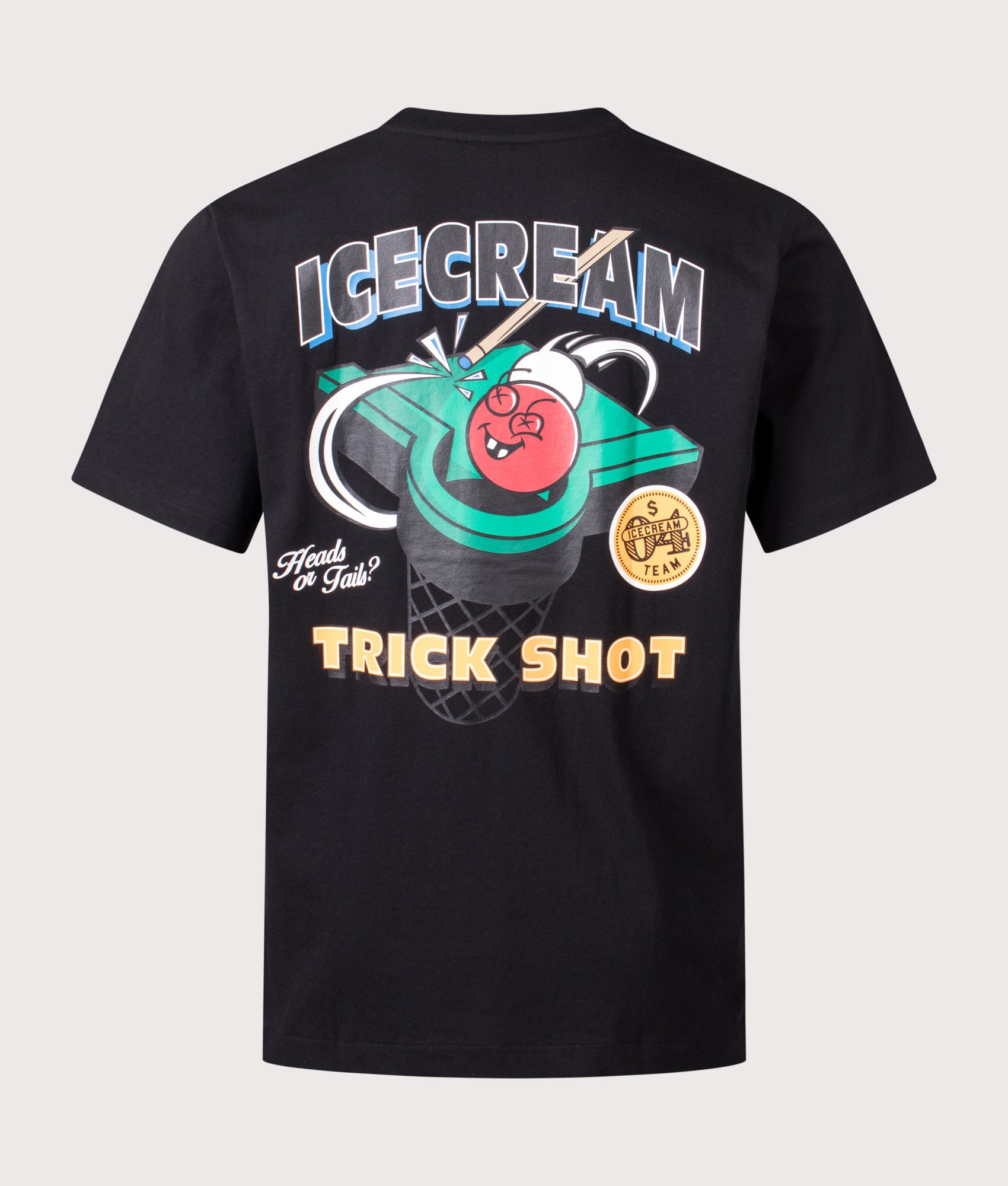 ICECREAM Trick shot T-Shirt in Black at EQVVS Menswear. Back shot.