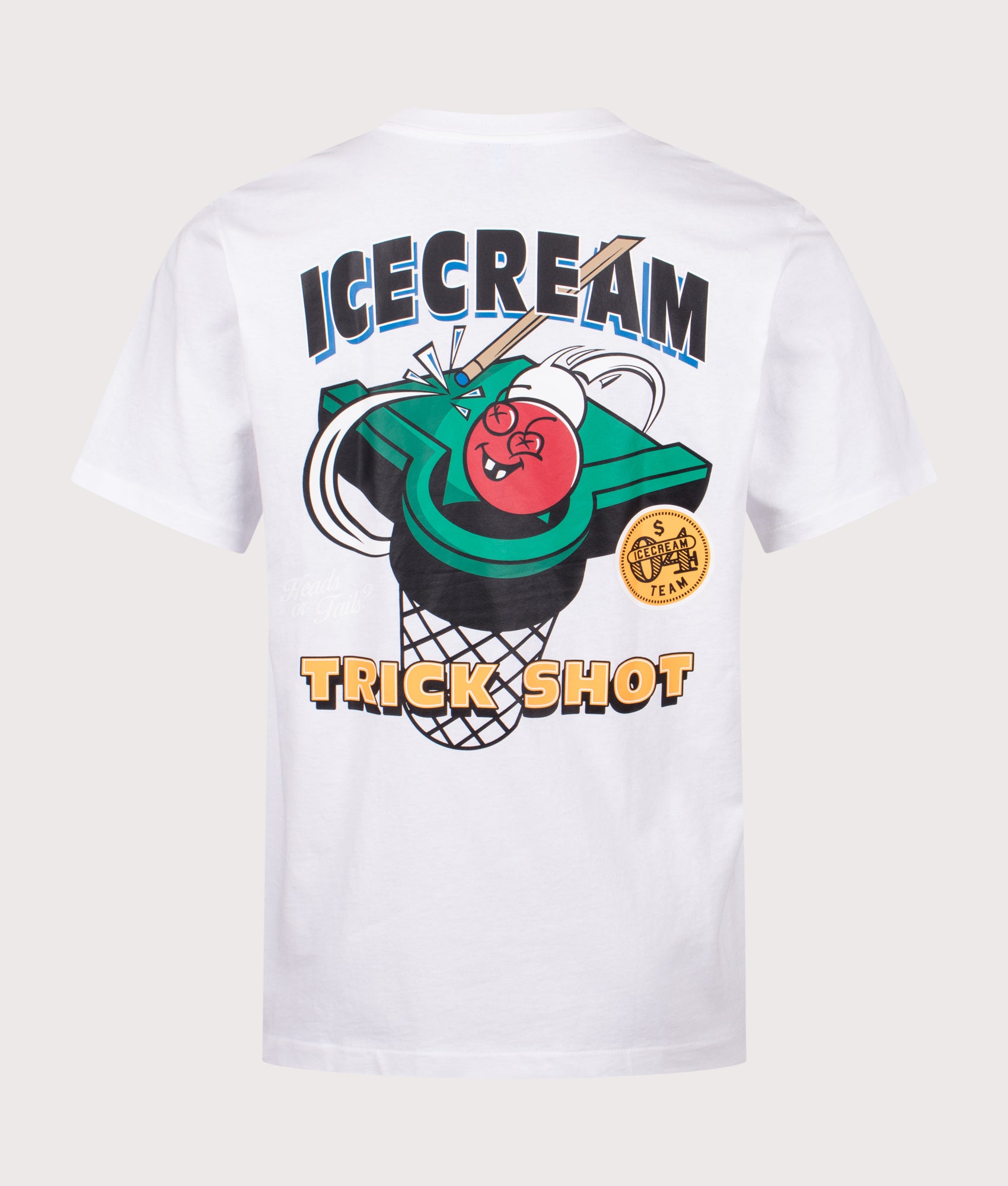 ICECREAM Trick shot T-Shirt in White at EQVVS Menswear. Back shot.