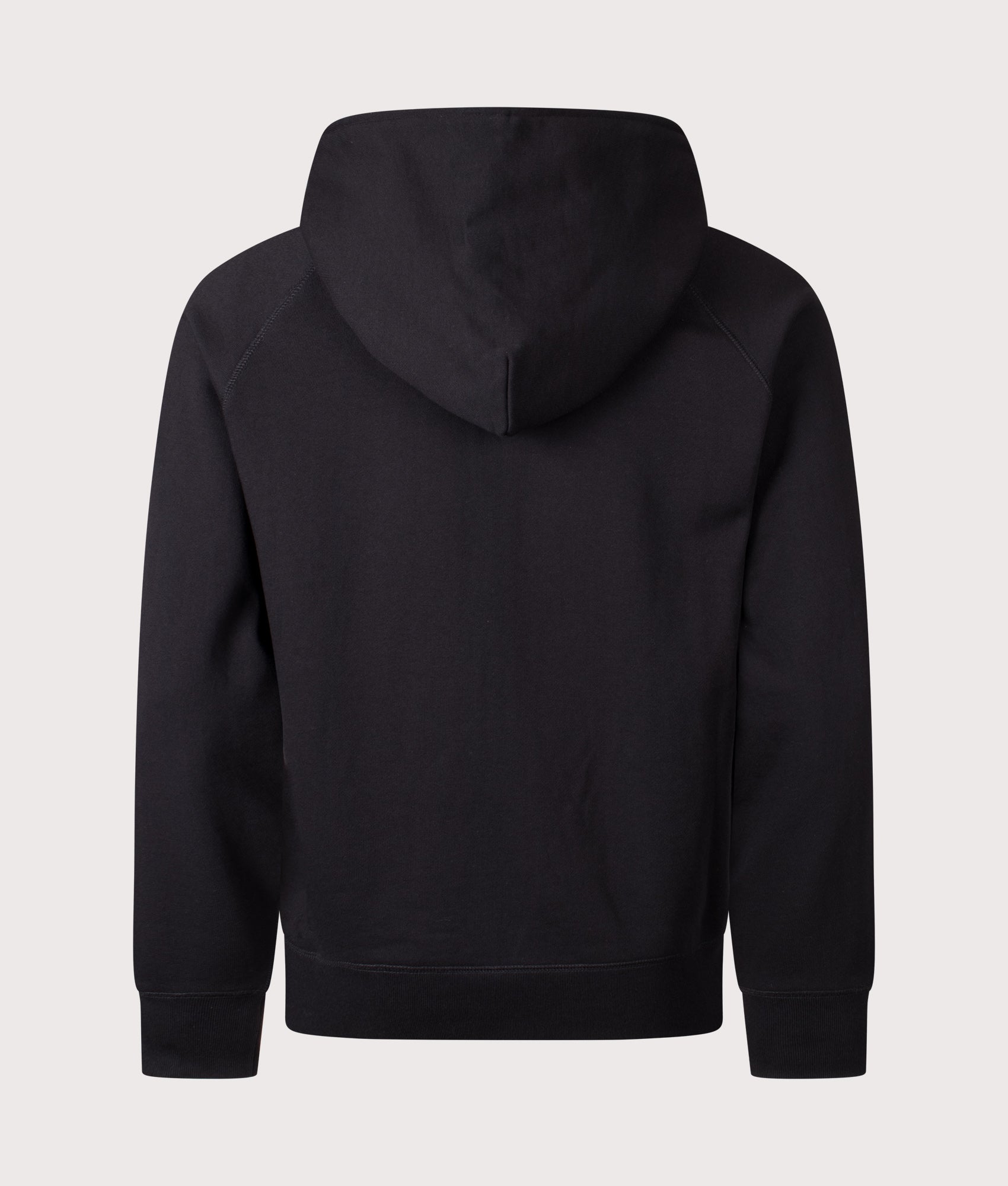 Billionaire Boy's Club Style, the Arch Logo Full Zip Through Hoodie in Black at EQVVS Menswear. Back shot.