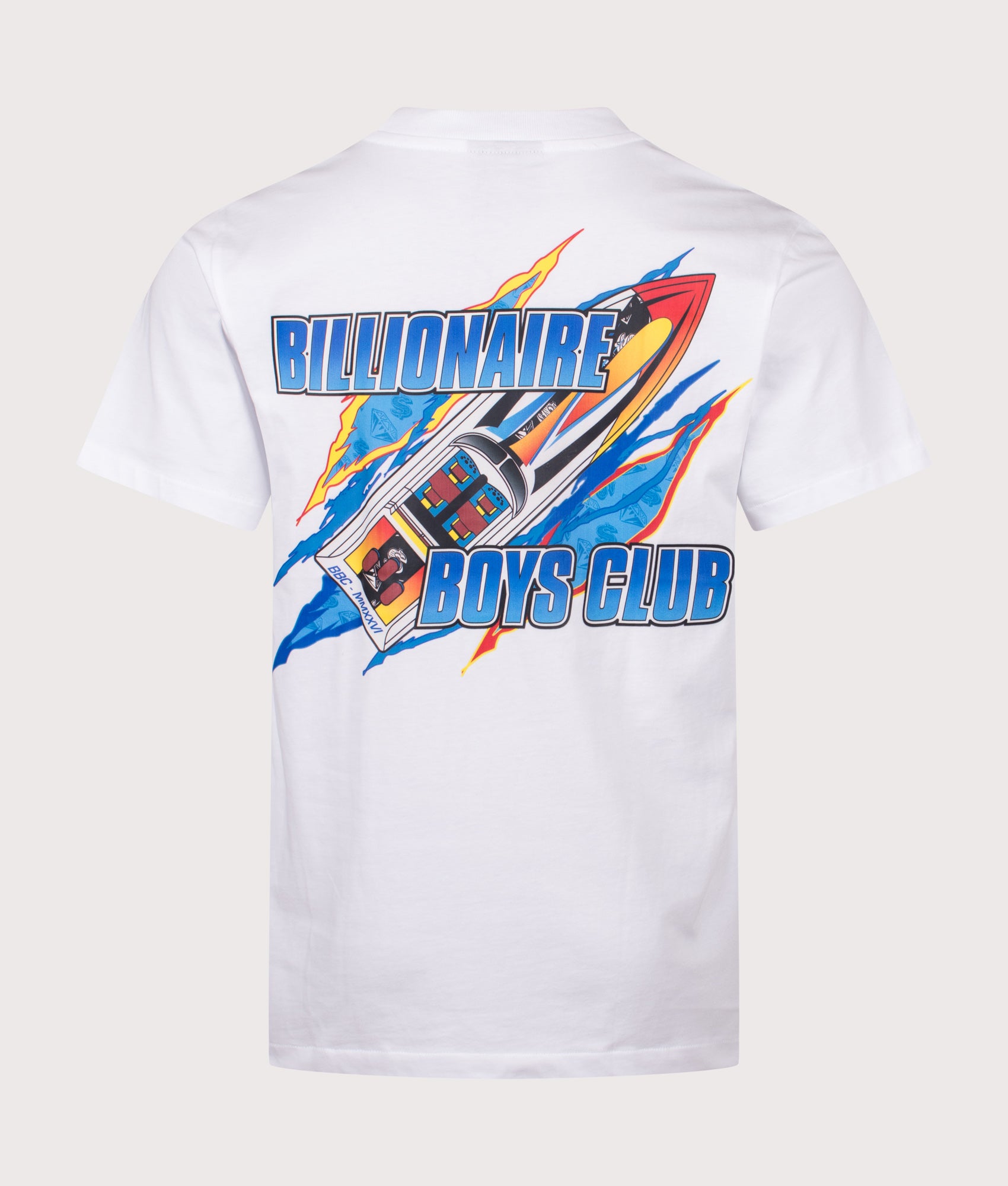 Billionaire Boys Club Speed Ripper T-Shirt in White at EQVVS Menswear. Back shot.