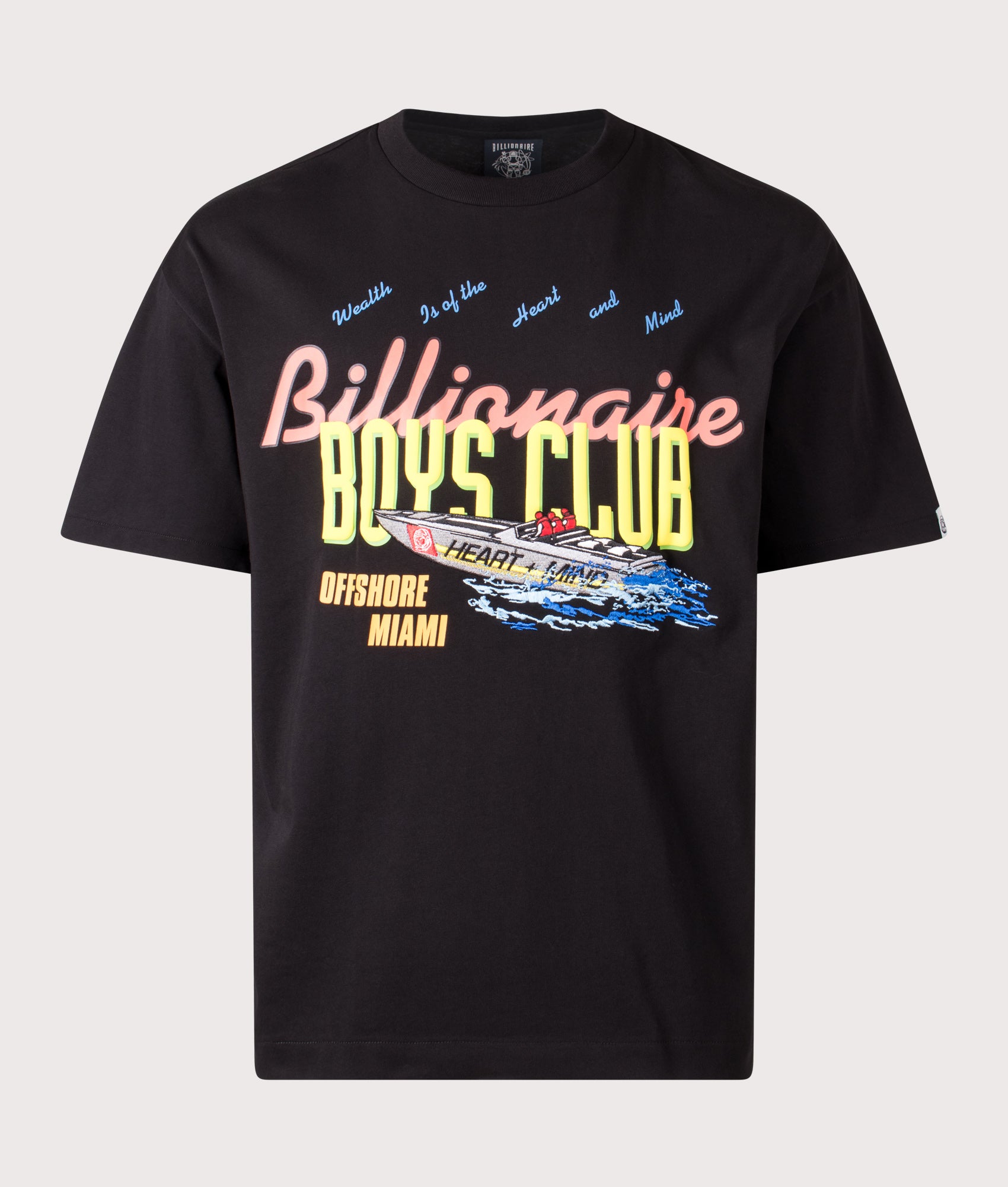 Billionaire Boys Club Oversized Horizon T-Shirt in Black at EQVVS Menswear. Front shot.
