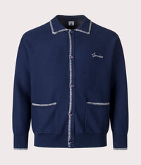 Blanket Stitch Cardigan: Navy 