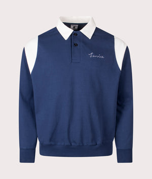 Bistro Polo Shirt by Service Works in Navy. Shot by EQVVS. Front shot.