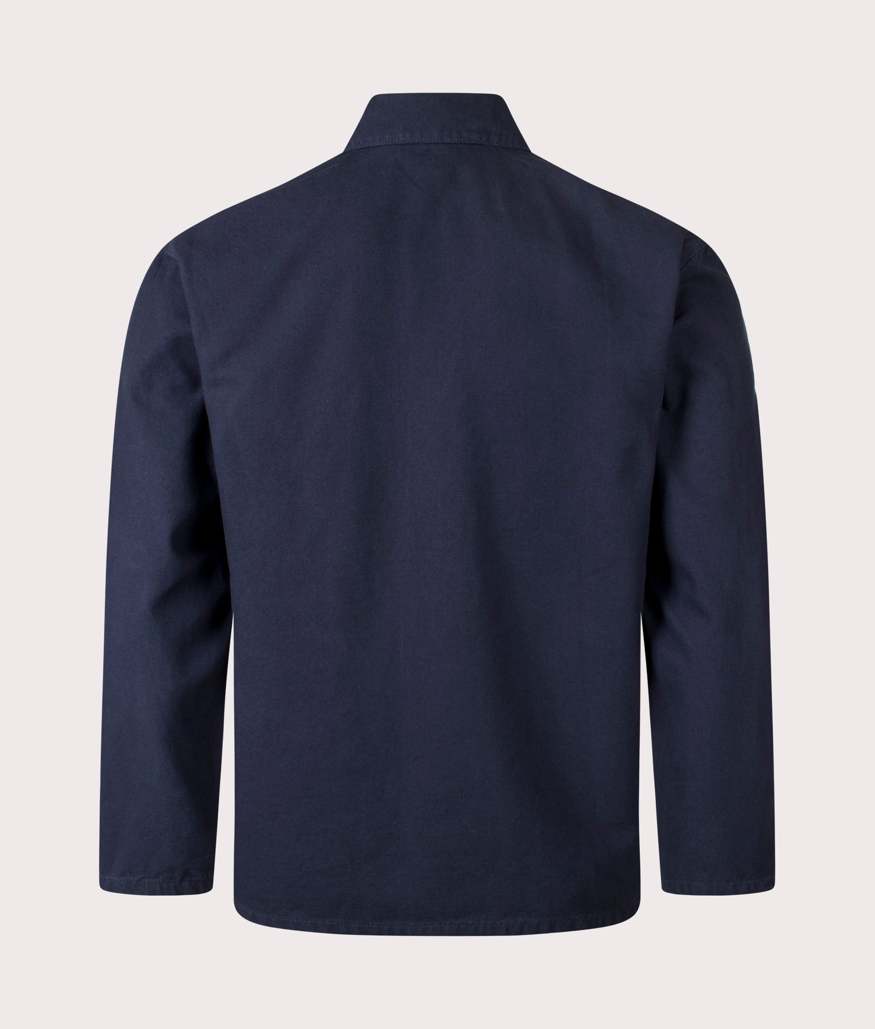 Canvas Chore Shirt by Service Works in Dark Navy. Shot by EQVVS. Back shot.