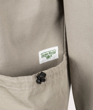 Gardener Jacket by Service Works in Pebble. Shot by EQVVS. Detail shot.