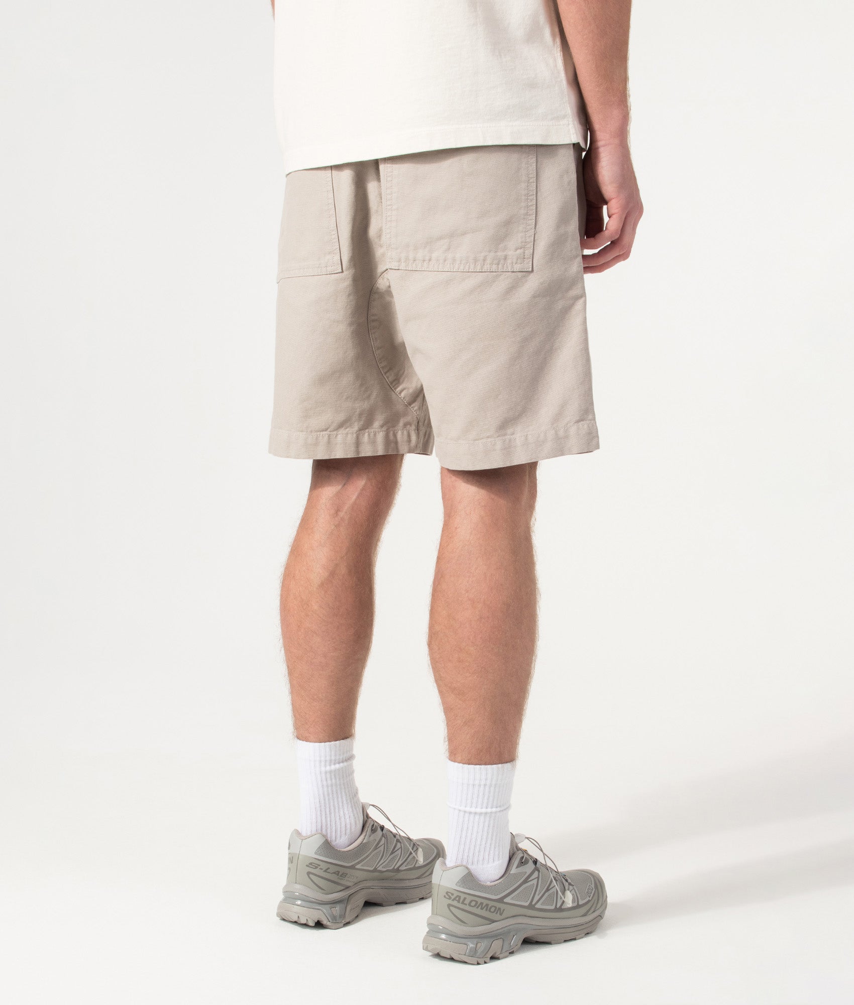 Classic Chef Chino Shorts in Stone by Service Works. Shot by EQVVS. Back shot.