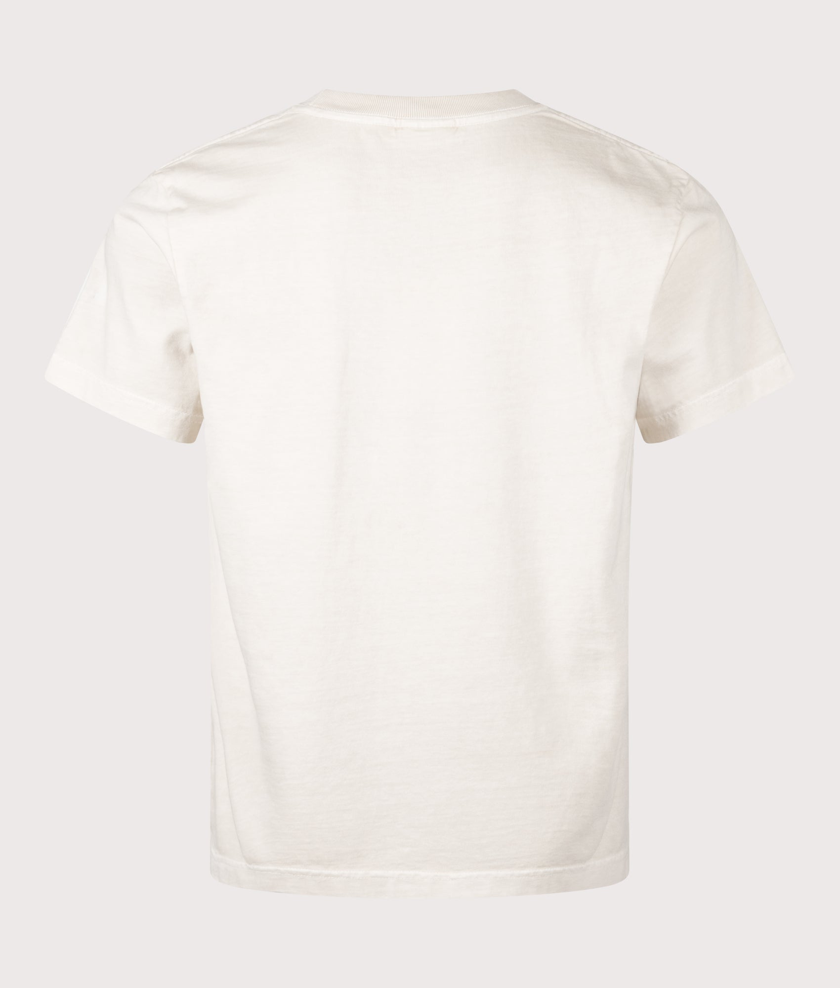 Services Works Pigment Dyed Trademark T-Shirt in White at EQVVS Menswear. Back shot.