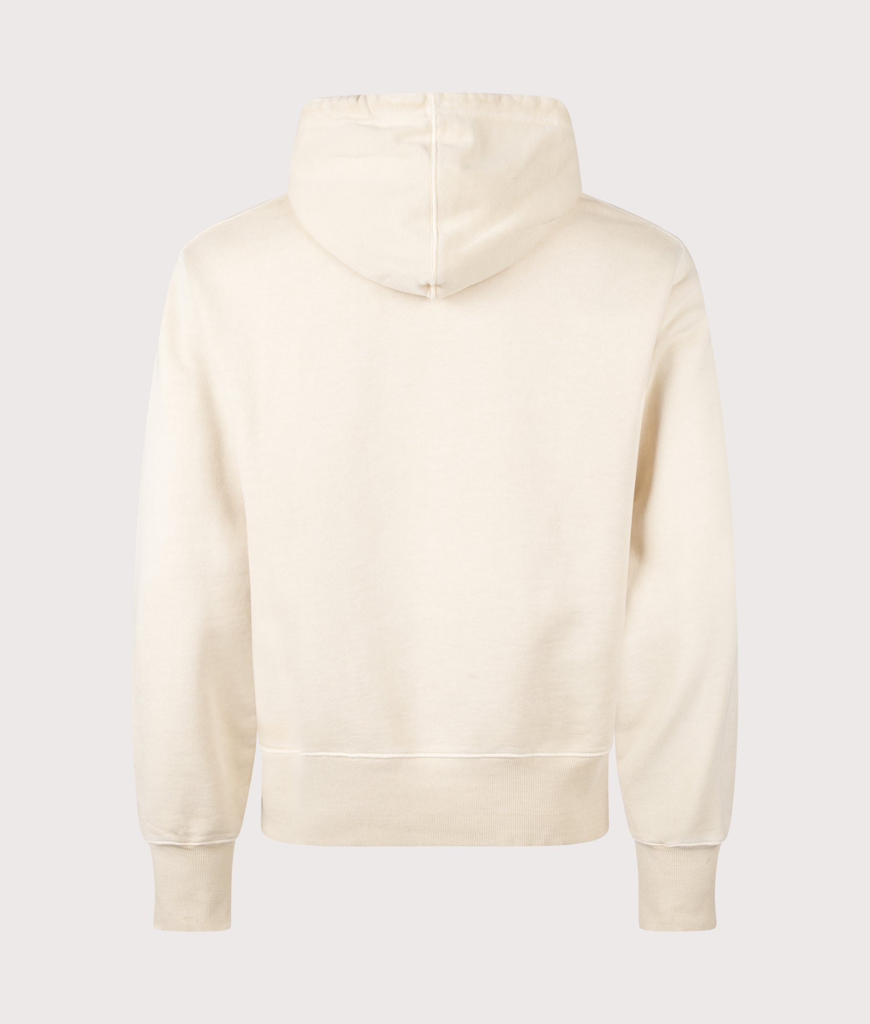 Service Works Loopback Trademark Hoodie in Natural at EQVVS Menswear. Back shot.