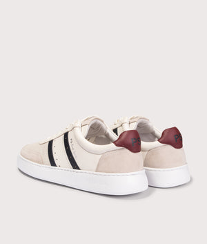 PS Paul Smith Leather Birch Trainers in Off White at EQVVS Menswear. Angled back shot.