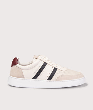 PS Paul Smith Leather Birch Trainers in Off White at EQVVS Menswear. Side shot.