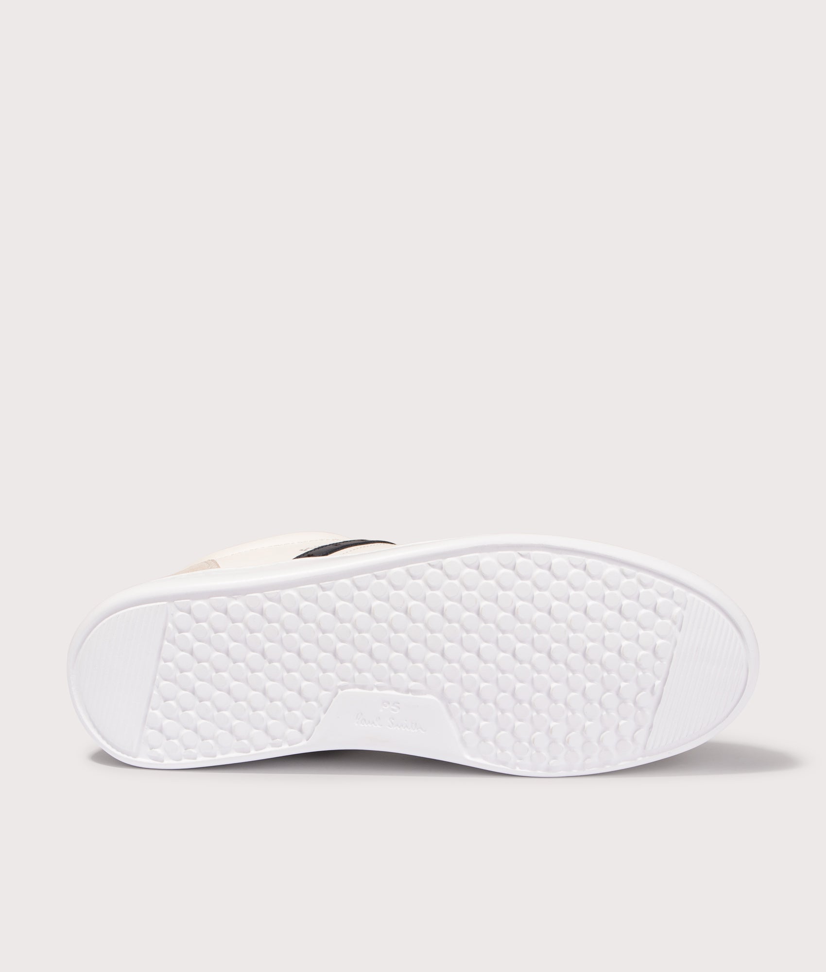 PS Paul Smith Leather Birch Trainers in Off White at EQVVS Menswear. Sole shot.