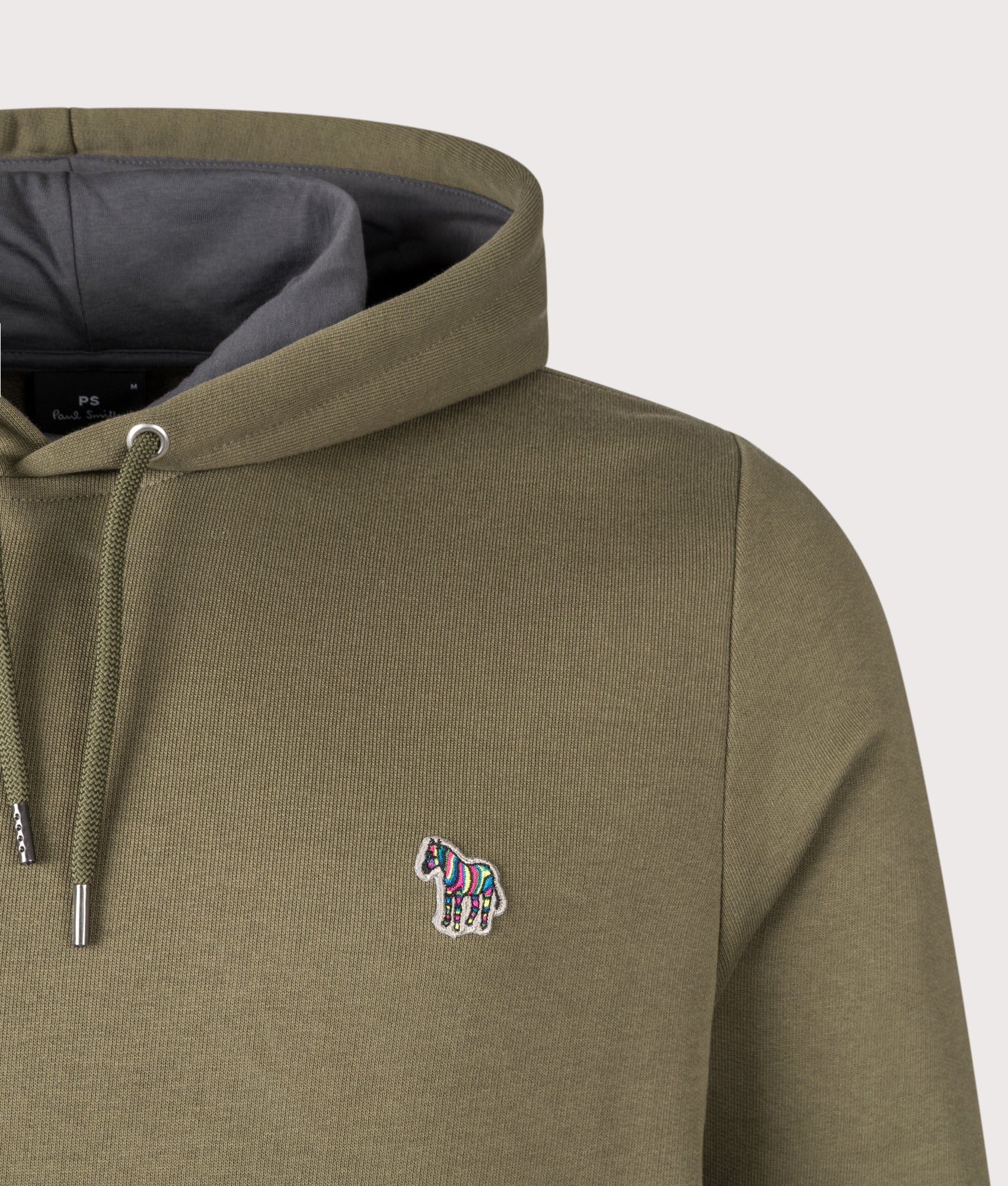 Zebra Hoodie in Green | 100% Organic Cotton | PS Paul Smith | EQVVS | Front detail shot 