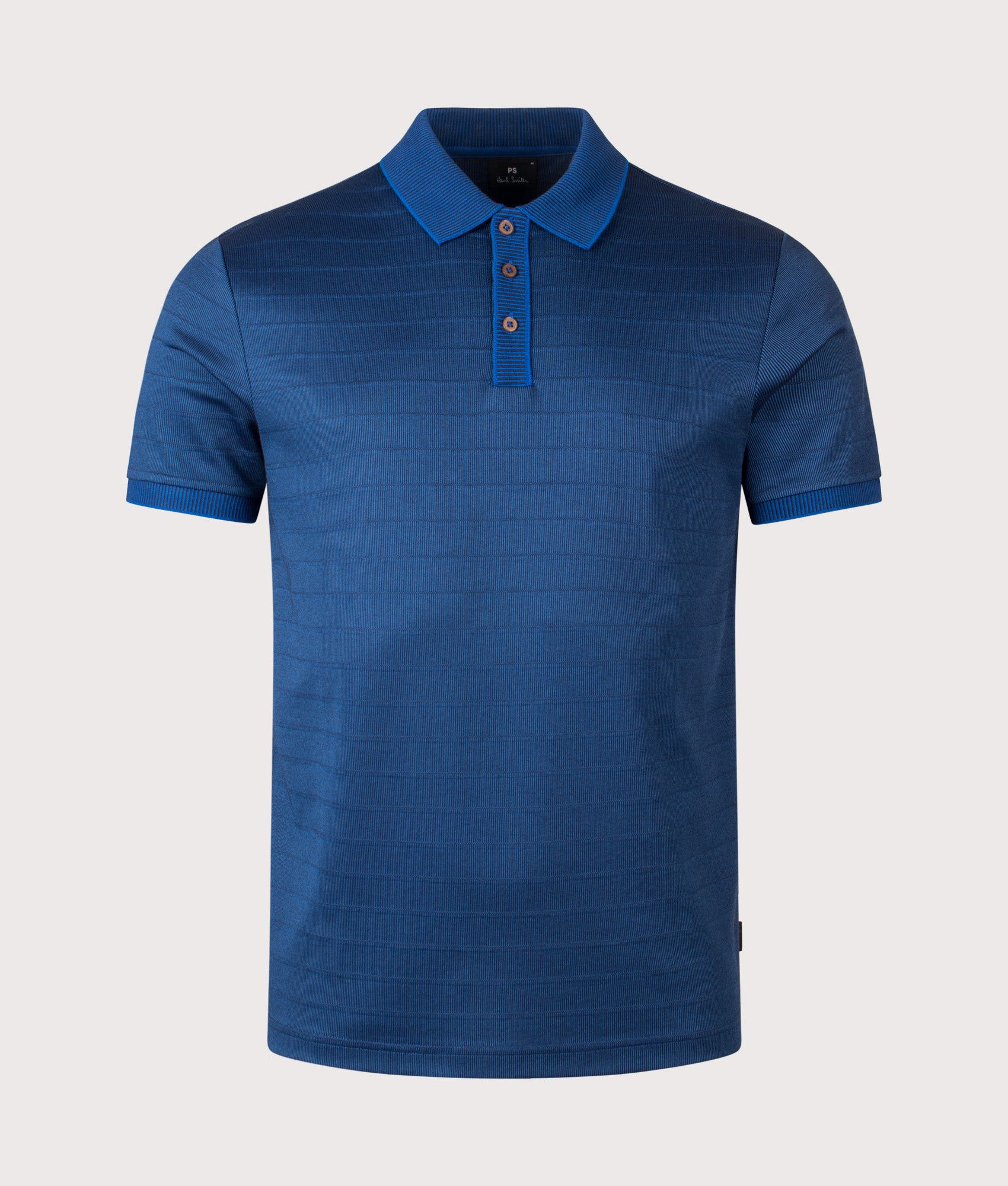 Textured Jacquard Polo Shirt in Blue | PS Paul Smith | EQVVS | Front shot 
