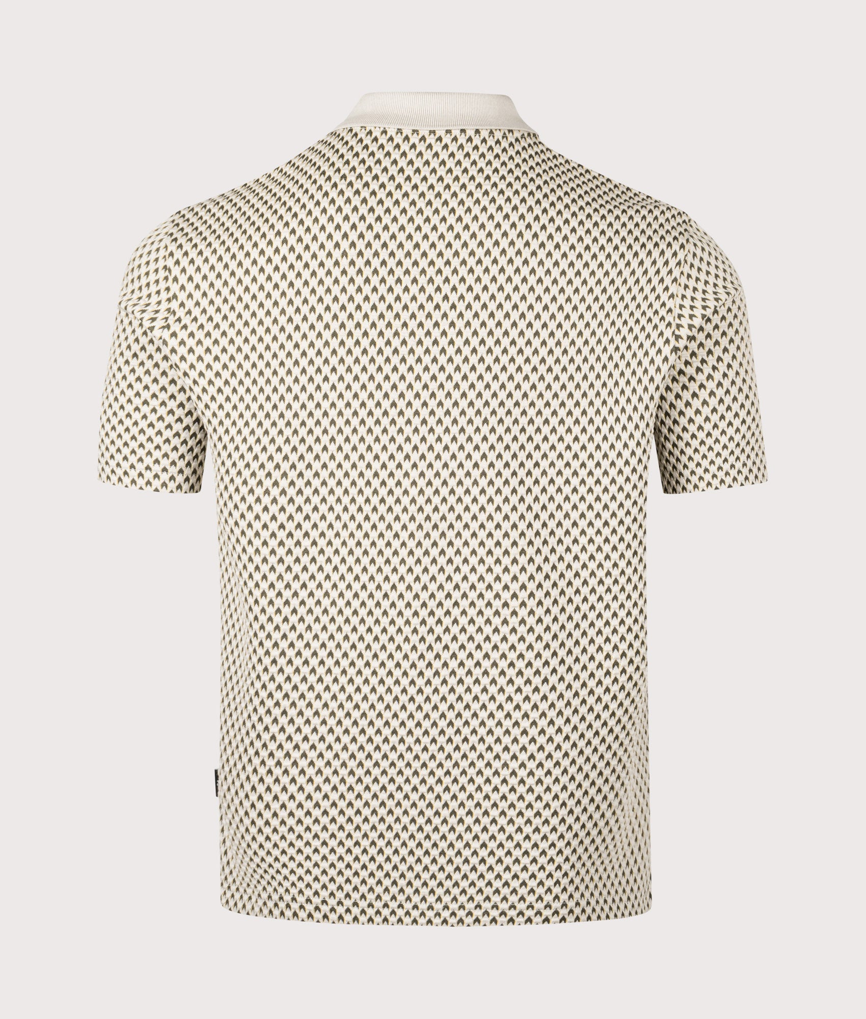 PS Paul Smith Button Through Polo Shirt  in Ecru and Khaki at EQVVS Menswear. Back shot.