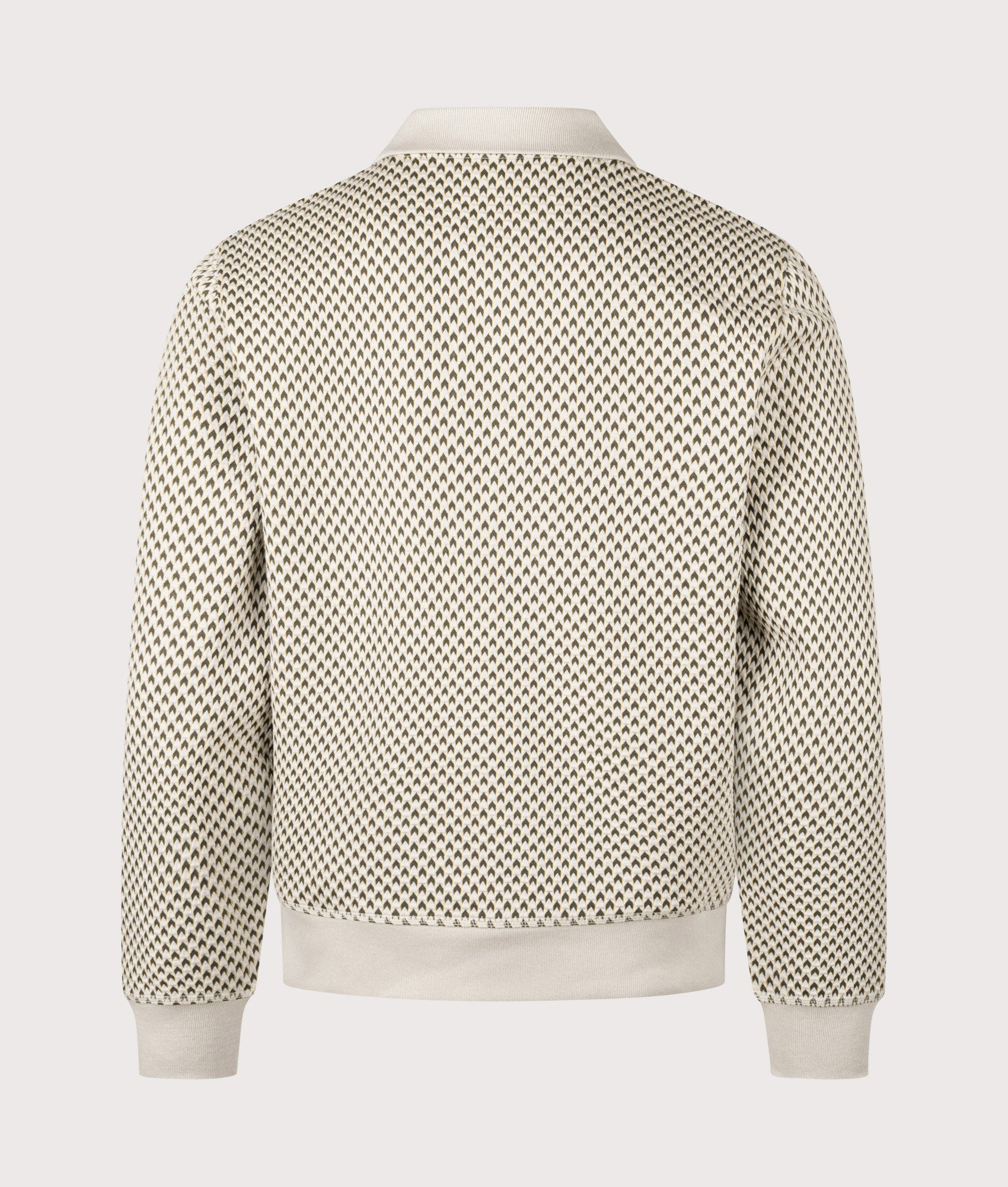 PS Paul Smith Cardigan in Ecru and Khaki at EQVVS Menswear. Back shot.