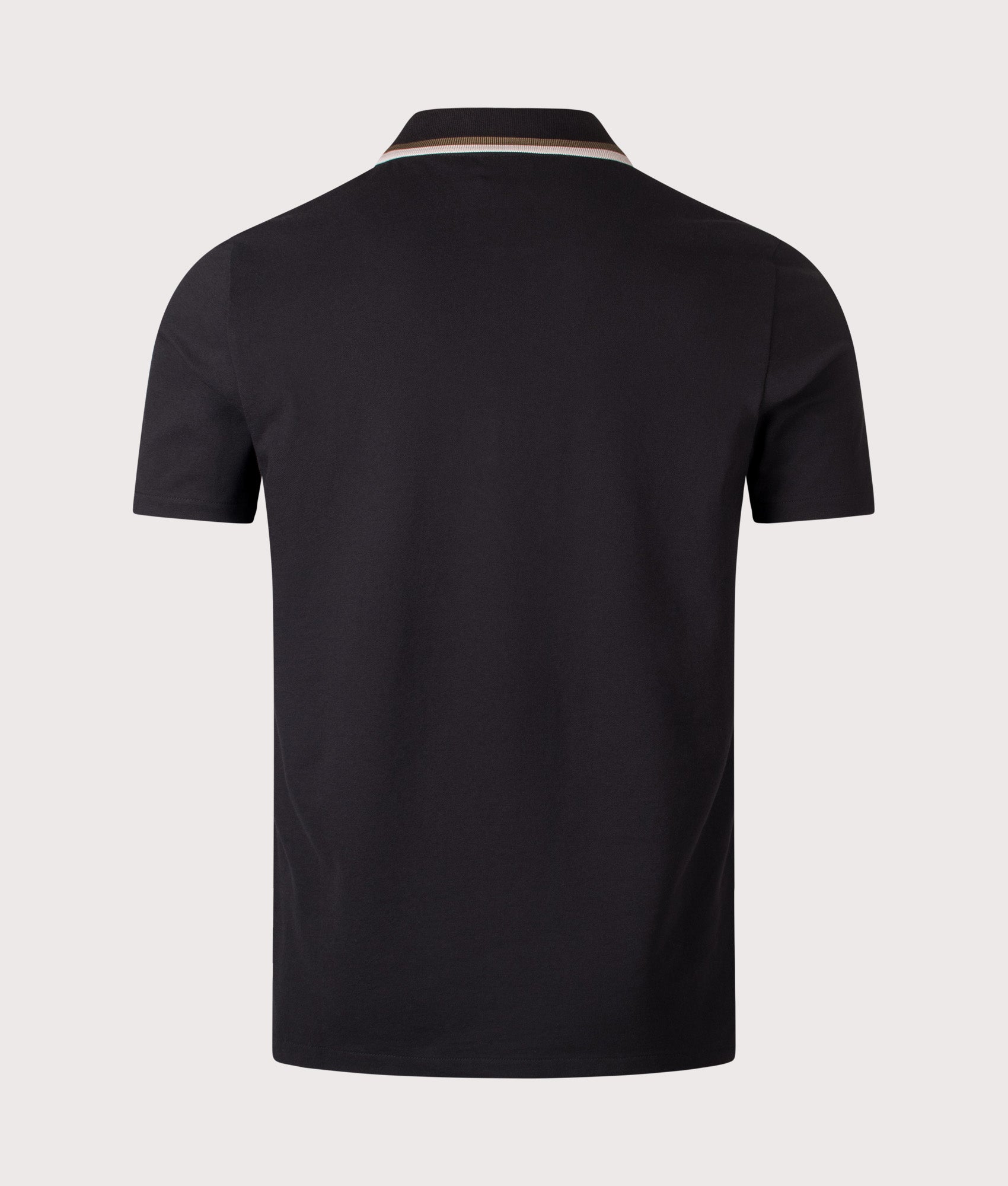Quarter Zip Polo Shirt in Black | PS Paul Smith | 94% Organic Cotton, 6% Elastane | EQVVS | Back shot 