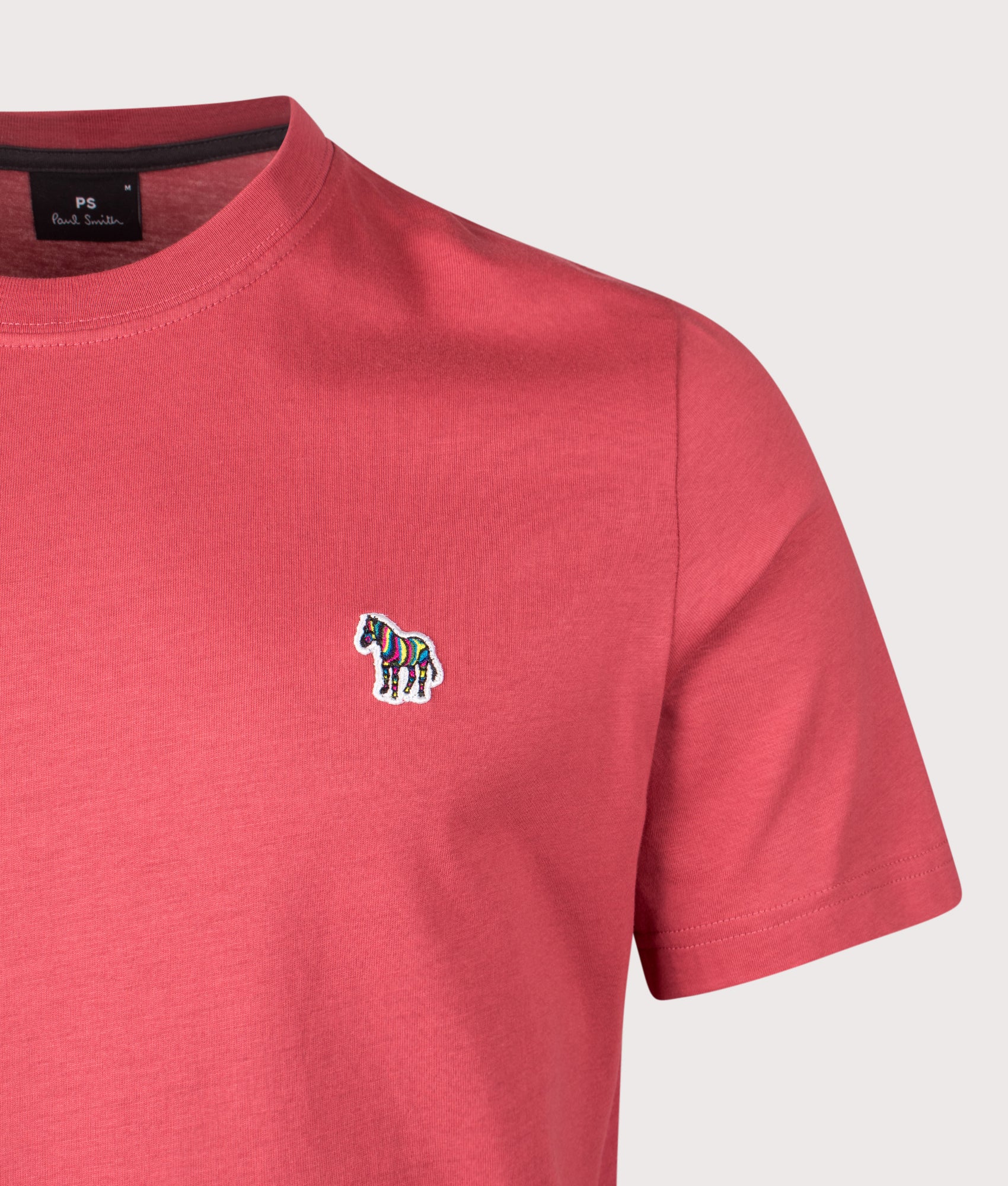 Zebra T-Shirt in Pink | 100% Organic Cotton | PS Paul Smith | EQVVS | Front detail shot 