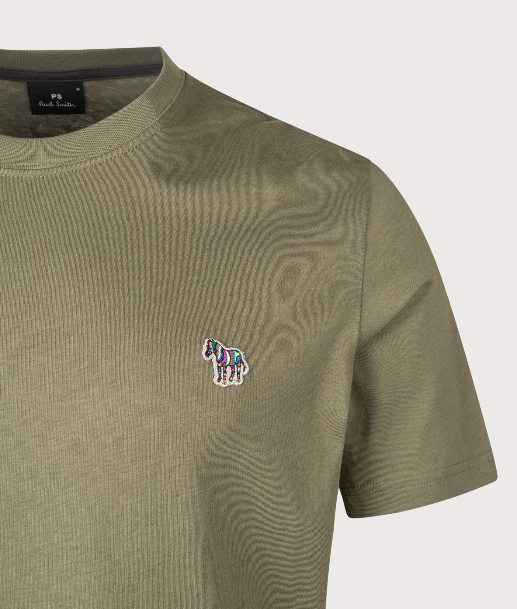 Zebra T-Shirt in Green | 100% Organic Cotton | PS Paul Smith | EQVVS | Front detail shot 